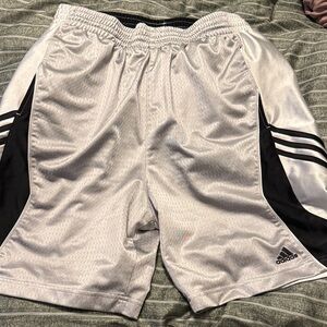 adidas Men's Silver and Black Athletic Shorts
